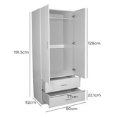Mikasa Furniture Brooklyn 2 Door Wardrobe