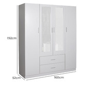 Mikasa Furniture Zanda Wardrobe with Mirrors