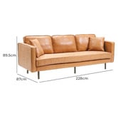 Mikasa Furniture Coogee 3 Seater Faux Leather Sofa