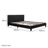 Mikasa Furniture Black Makoto Faux Leather Bed Frame
