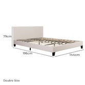 Mikasa Furniture White Makoto Faux Leather Bed Frame