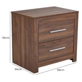 Mikasa Furniture Walnut Maddington Bedside Table