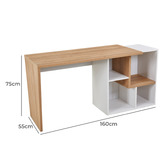Mikasa Furniture Walnut &amp; White Torri Study Desk