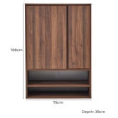 Mikasa Furniture Walnut Brown Etienne Shoe Cabinet