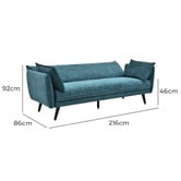 Mikasa Furniture Taya 3 Seater Double Upholstered Sofa Bed
