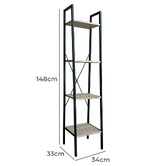 Mikasa Furniture Cora 4 Tier Bookshelf