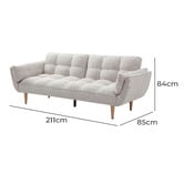 Mikasa Furniture Zilla 3 Seater Futon Sofa Bed