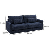 Mikasa Furniture Daria 3 Seater Double Sofa Bed