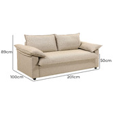 Mikasa Furniture Isabella 2 Seater Double Sofa Bed with Mattress