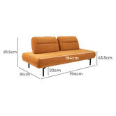 Mikasa Furniture Esli 3 Seater Sofa with Removable Backrest
