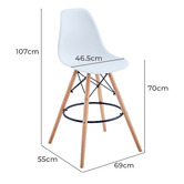 Mikasa Furniture 70cm Evelyn Beech Wood Bar Stools