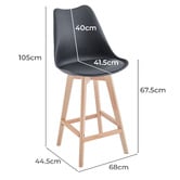 Mikasa Furniture 67.5cm Daphne Beech Wood Bar Stools