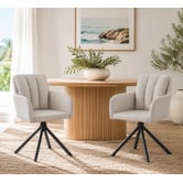 Mikasa Furniture Karina Upholstered Swivel Dining Chairs