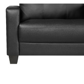 Mikasa Furniture Black Chariton 3 Seater Faux Leather Sofa