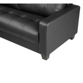 Mikasa Furniture Black Chariton 3 Seater Faux Leather Sofa