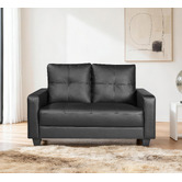 Mikasa Furniture Black Chariton 3 Seater Faux Leather Sofa