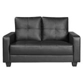 Mikasa Furniture Black Chariton 2 Seater Faux Leather Sofa