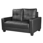 Mikasa Furniture Black Chariton 2 Seater Faux Leather Sofa