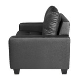 Mikasa Furniture Black Chariton 2 Seater Faux Leather Sofa