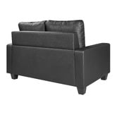 Mikasa Furniture Black Chariton 2 Seater Faux Leather Sofa