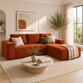 Mikasa Furniture Elio 5 Seater Corduroy Sofa with Right Chaise
