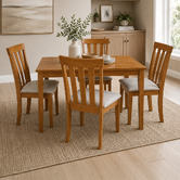 Mikasa Furniture 4 Seater Berryl Rubberwood Dining Table &amp; Chair Set