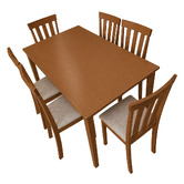 Mikasa Furniture 6 Seater Berryl Rubberwood Dining Table &amp; Chair Set