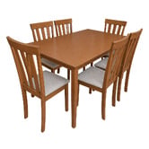 Mikasa Furniture 6 Seater Berryl Rubberwood Dining Table &amp; Chair Set
