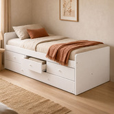 Mikasa Furniture Evren Single Bed Frame with Trundle &amp; Drawers