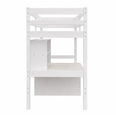Mikasa Furniture Auren Convertible Single Bunk Bed with Desk &amp; Mattress