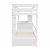 Mikasa Furniture Auren Convertible Single Bunk Bed with Desk &amp; Mattress