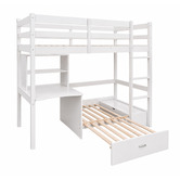 Mikasa Furniture Auren Convertible Single Bunk Bed with Desk &amp; Mattress