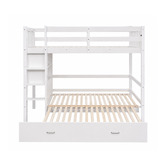Mikasa Furniture Solenne Convertible Single Over Double Bunk Bed with Desk &amp; Mattress
