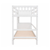 Mikasa Furniture Solenne Convertible Single Over Double Bunk Bed with Desk &amp; Mattress