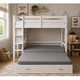 Mikasa Furniture Solenne Convertible Single Over Double Bunk Bed with Desk &amp; Mattress