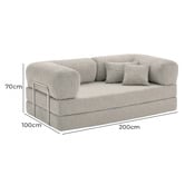 Mikasa Furniture Kiran 3 Seater Double Corduroy Compressed Sofa Bed