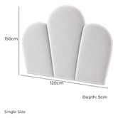 By Designs Shell Velvet King Single Bedhead