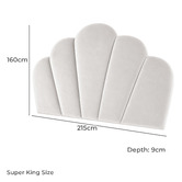 By Designs Shell Velvet Super King Bedhead