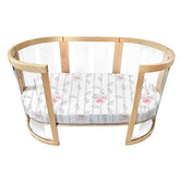Babyhood Amani Bebe Organic Oval Fitted Cot Sheet Vintage Floral