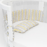 Babyhood 2 Piece Amani Bebe Lemon Twist Cot Bumper &amp; Pillow Set