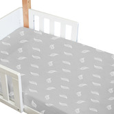 Babyhood Amani Bebe Organic Standard Fitted Sheet Grey with White Leaf