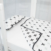 Babyhood Amani Bebe Organic Blanket &amp; Pillow Set Tic Tac Toe