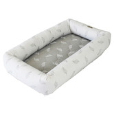 Babyhood Organic Breathe Eze Cosy Crib Pod Grey Leaf Outer (white leaf mattress)