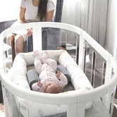 Babyhood Organic Breathe Eze Cosy Crib Pod Grey Leaf Outer (white leaf mattress)