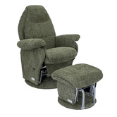 Babyhood 2 Piece Vogue Boucle Glider Chair &amp; Ottoman Set