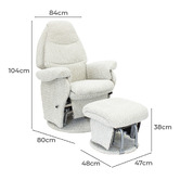 Babyhood 2 Piece Vogue Boucle Glider Chair &amp; Ottoman Set