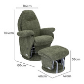 Babyhood 2 Piece Vogue Boucle Glider Chair &amp; Ottoman Set