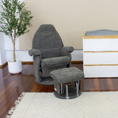 Babyhood 2 Piece Vogue Boucle Glider Chair &amp; Ottoman Set