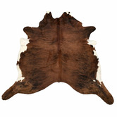 NSW Leather Brindle Brown &amp; White Belly Cowhide Rug