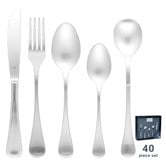 Tablekraft 40 Piece Tablekraft Elite Stainless Steel Cutlery Set